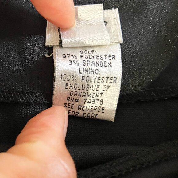 Vintage Cache Black Midi Sheath Dress with Gold/Bronze Studs | Size 4 | EUC - Picture 11 of 12